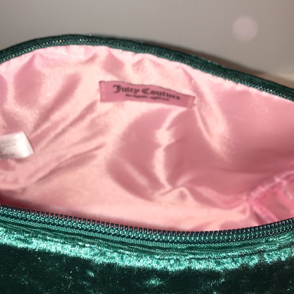 Juicy Couture emerald Green Velvet makeup bag NEW - Picture 8 of 9